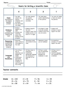 a rubric for scientific writing