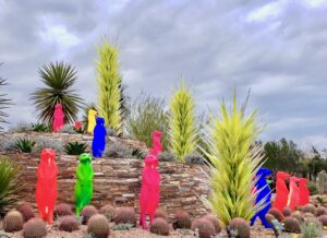 sculptures in the desert botanical garden