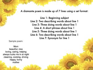 diamante poem format
